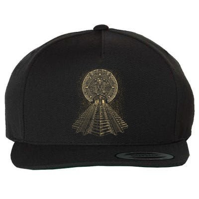 Ancient Sacred Mayan Aztec Calendar Pyramid Geometry Wool Snapback Cap