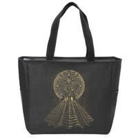 Ancient Sacred Mayan Aztec Calendar Pyramid Geometry Zip Tote Bag