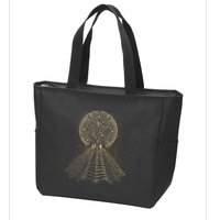 Ancient Sacred Mayan Aztec Calendar Pyramid Geometry Zip Tote Bag