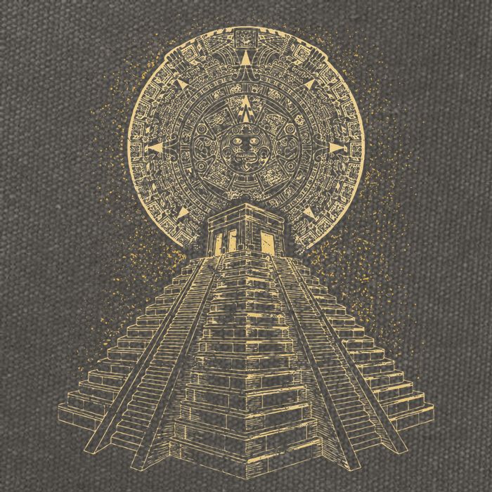 Ancient Sacred Mayan Aztec Calendar Pyramid Geometry Cotton Canvas Backpack
