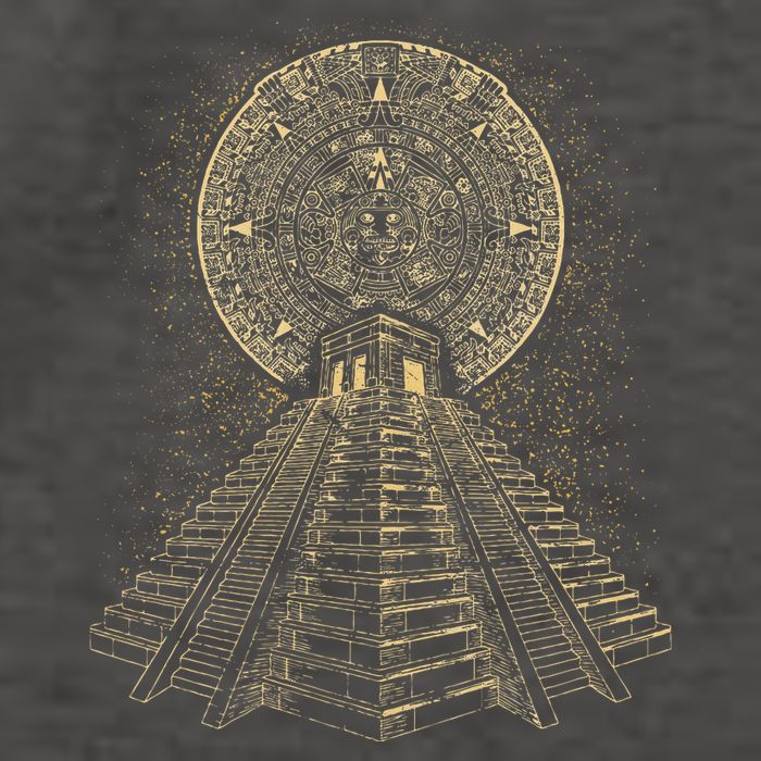 Ancient Sacred Mayan Aztec Calendar Pyramid Geometry Vector Backpack