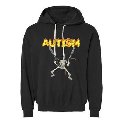 Autism Skeleton Meme Garment-Dyed Fleece Hoodie