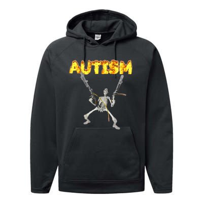 Autism Skeleton Meme Performance Fleece Hoodie