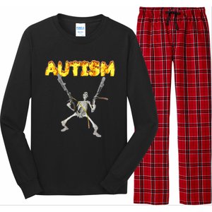 Autism Skeleton Meme Long Sleeve Pajama Set