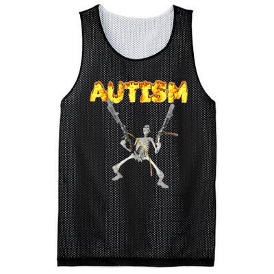 Autism Skeleton Meme Mesh Reversible Basketball Jersey Tank