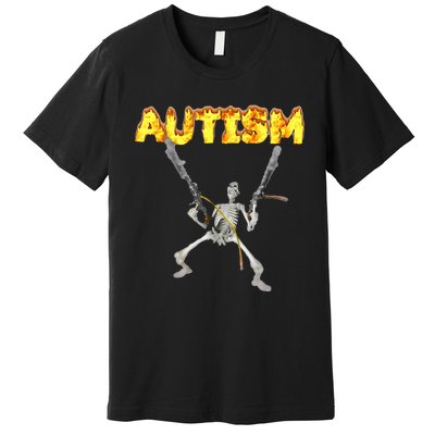 Autism Skeleton Meme Premium T-Shirt