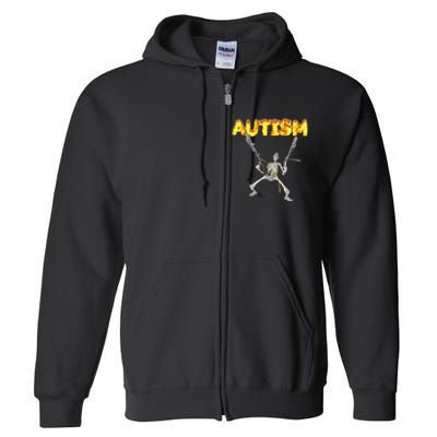 Autism Skeleton Meme Full Zip Hoodie