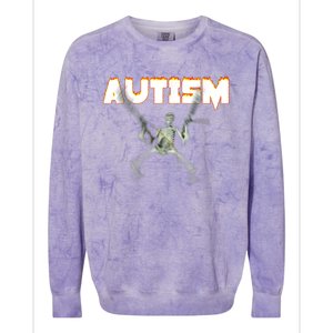 Autism Skeleton Meme Colorblast Crewneck Sweatshirt