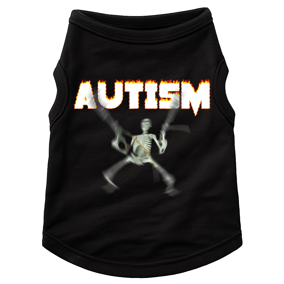 Autism Skeleton Meme Doggie Tank