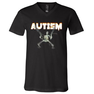 Autism Skeleton Meme V-Neck T-Shirt