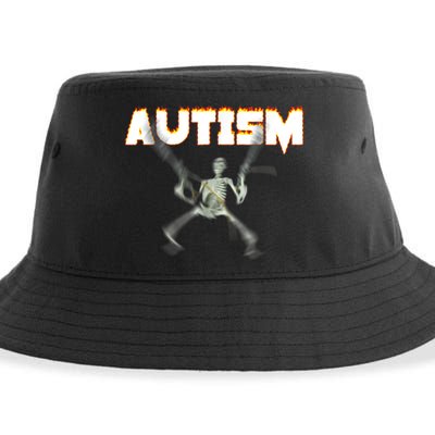 Autism Skeleton Meme Sustainable Bucket Hat