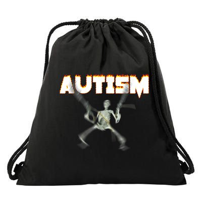 Autism Skeleton Meme Drawstring Bag