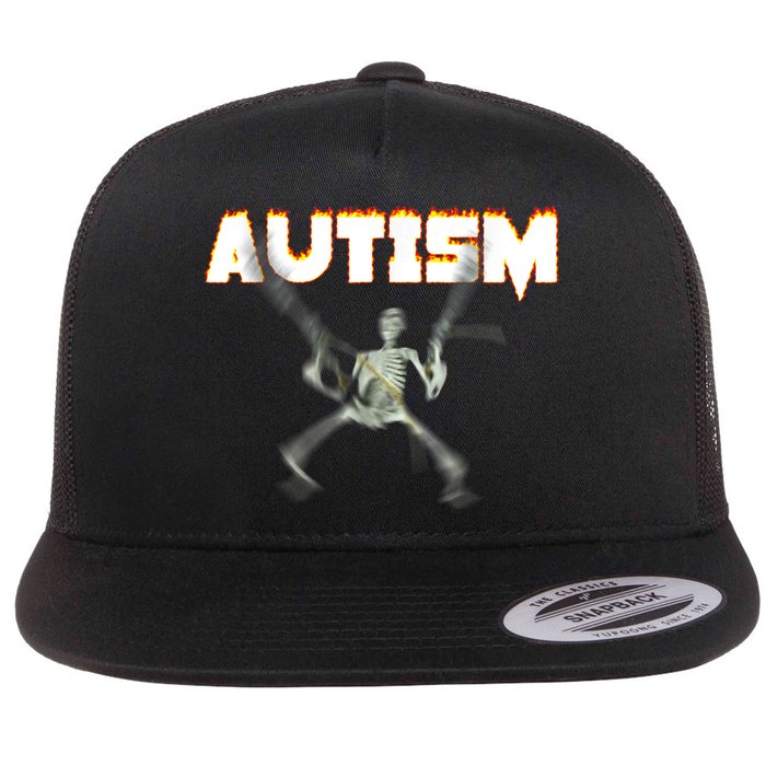 Autism Skeleton Meme Flatbill Hat