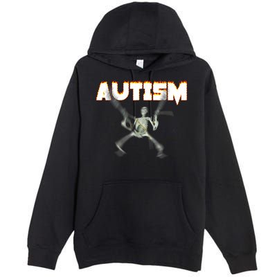 Autism Skeleton Meme Premium Pullover Hoodie