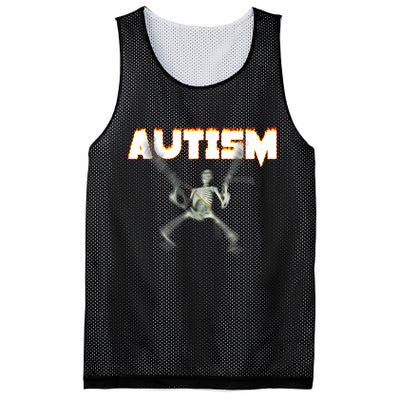 Autism Skeleton Meme Mesh Reversible Basketball Jersey Tank