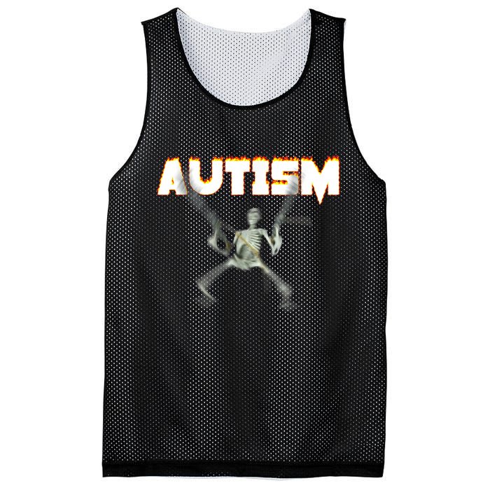 Autism Skeleton Meme Mesh Reversible Basketball Jersey Tank