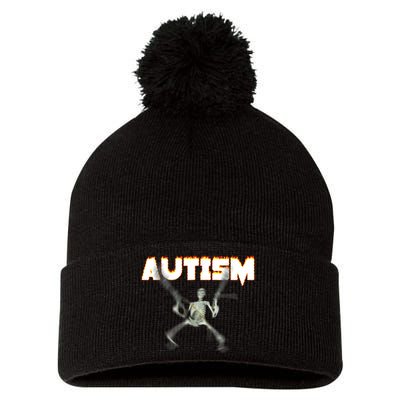 Autism Skeleton Meme Pom Pom 12in Knit Beanie