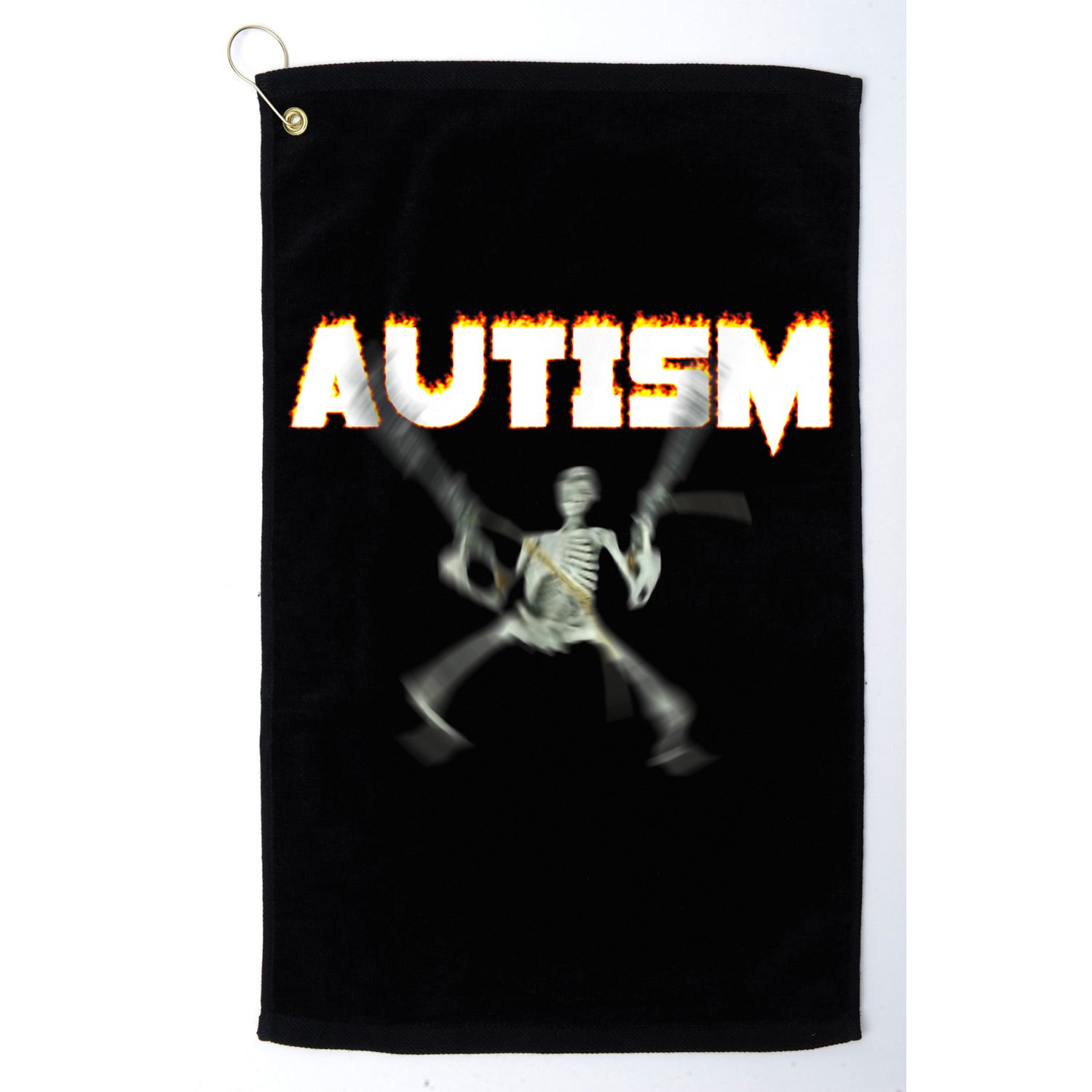 Autism Skeleton Meme Golf Towel