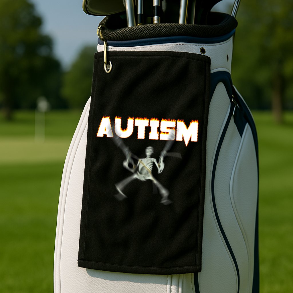 Autism Skeleton Meme Golf Towel