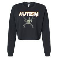 Autism Skeleton Meme Cropped Pullover Crew