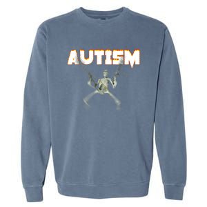 Autism Skeleton Meme Garment-Dyed Sweatshirt