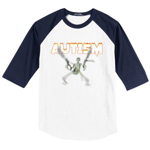 Autism Skeleton Meme Baseball Sleeve Shirt