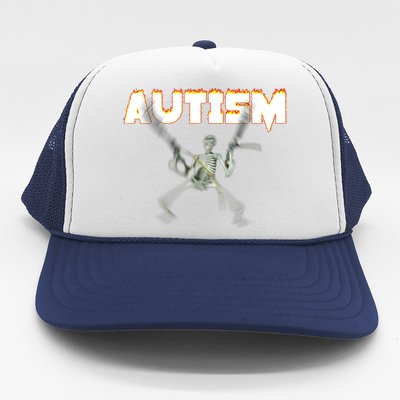 Autism Skeleton Meme Trucker Hat