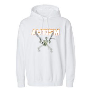 Autism Skeleton Meme Garment-Dyed Fleece Hoodie