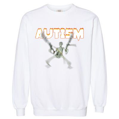 Autism Skeleton Meme Garment-Dyed Sweatshirt
