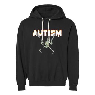 Autism Skeleton Meme Garment-Dyed Fleece Hoodie