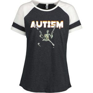 Autism Skeleton Meme Enza Ladies Jersey Colorblock Tee