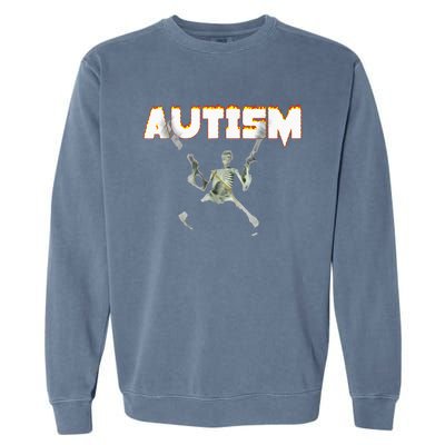 Autism Skeleton Meme Garment-Dyed Sweatshirt