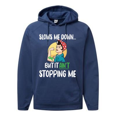 Ain't Stopping Me Cerebral Palsy Warrior Cp Fighter Great Gift Performance Fleece Hoodie