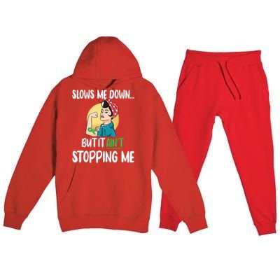 Ain't Stopping Me Cerebral Palsy Warrior Cp Fighter Great Gift Premium Hooded Sweatsuit Set