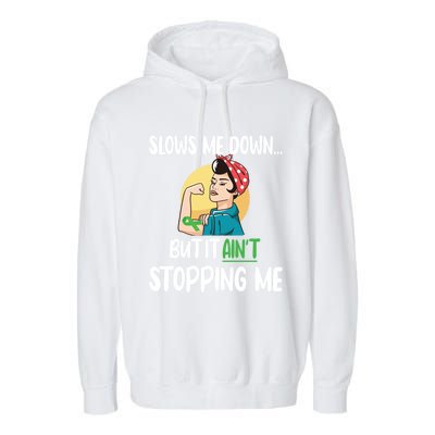 Ain't Stopping Me Cerebral Palsy Warrior Cp Fighter Great Gift Garment-Dyed Fleece Hoodie