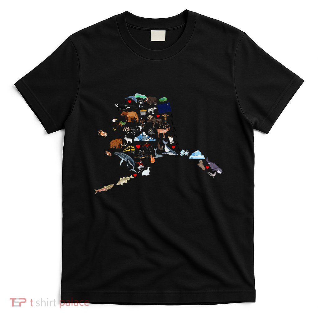 Alaska State Map Funny Design T-Shirt