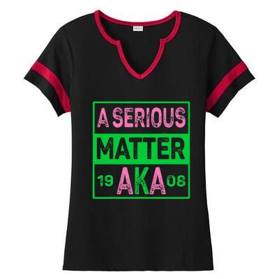 A Serious Matter J15 FounderS Day Pink And Green Aka Ladies Halftime Notch Neck Tee