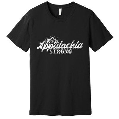 Appalachia Strong Mountain Silhouette Typography Premium T-Shirt