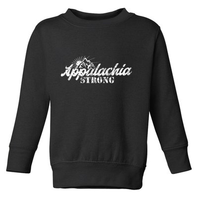 Appalachia Strong Mountain Silhouette Typography Toddler Sweatshirt