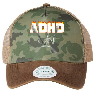 ADHD Skeleton Meme Legacy Tie Dye Trucker Hat