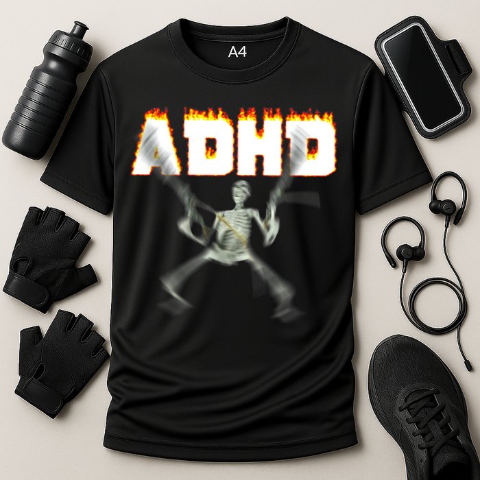 ADHD Skeleton Meme Performance Shirt