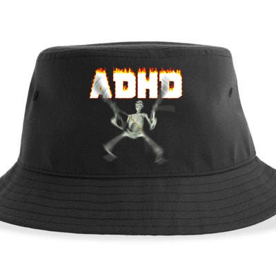 ADHD Skeleton Meme Sustainable Bucket Hat