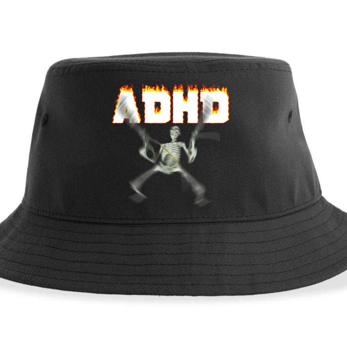 ADHD Skeleton Meme Sustainable Bucket Hat