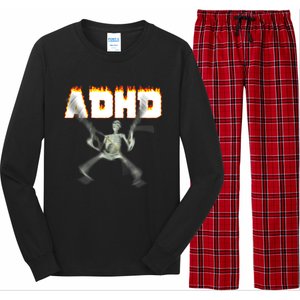 ADHD Skeleton Meme Long Sleeve Pajama Set