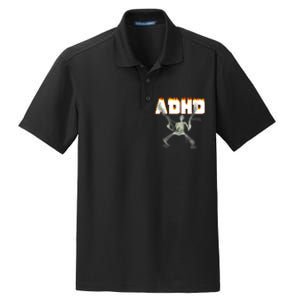 ADHD Skeleton Meme Dry Zone Grid Polo