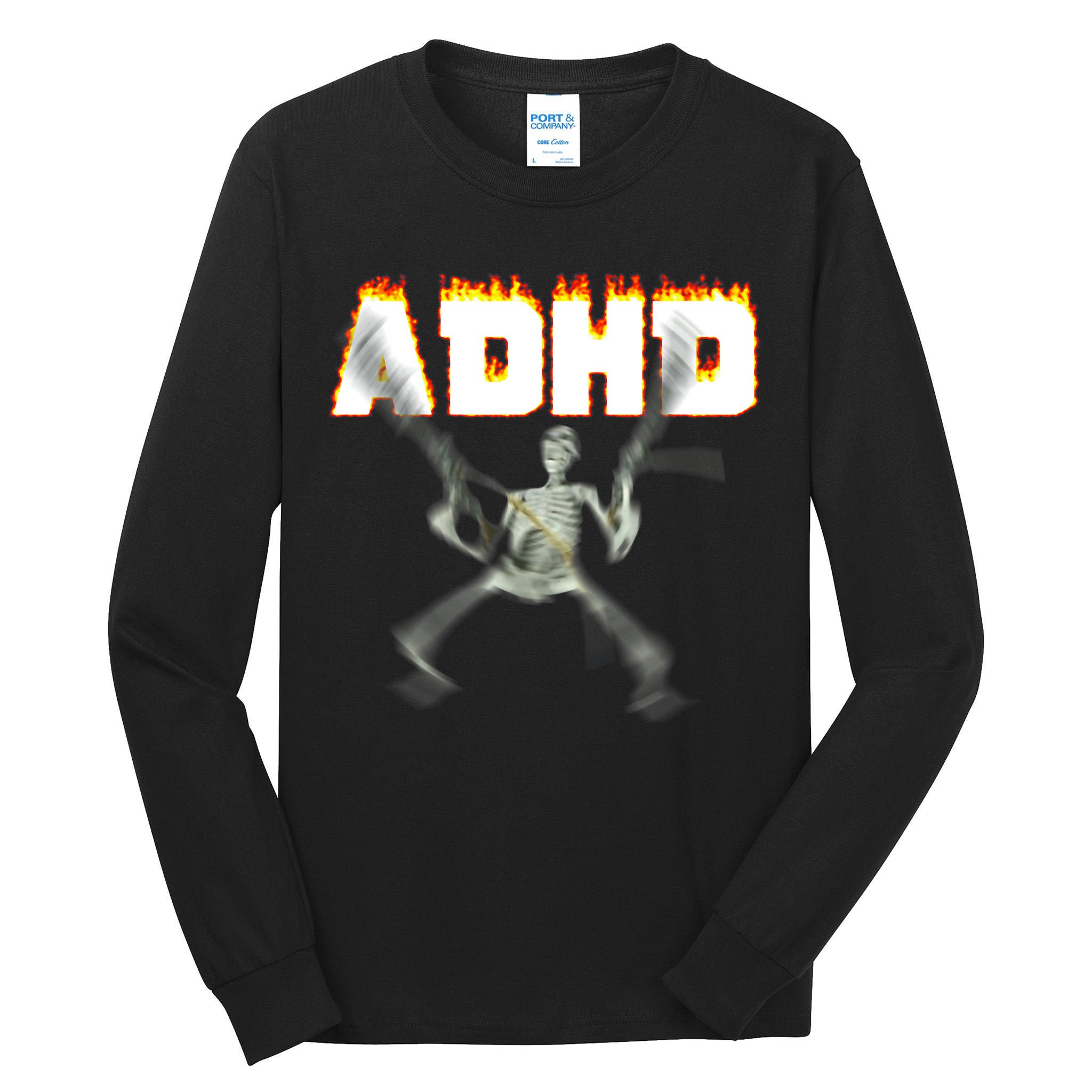 ADHD Skeleton Meme Tall Long Sleeve T-Shirt