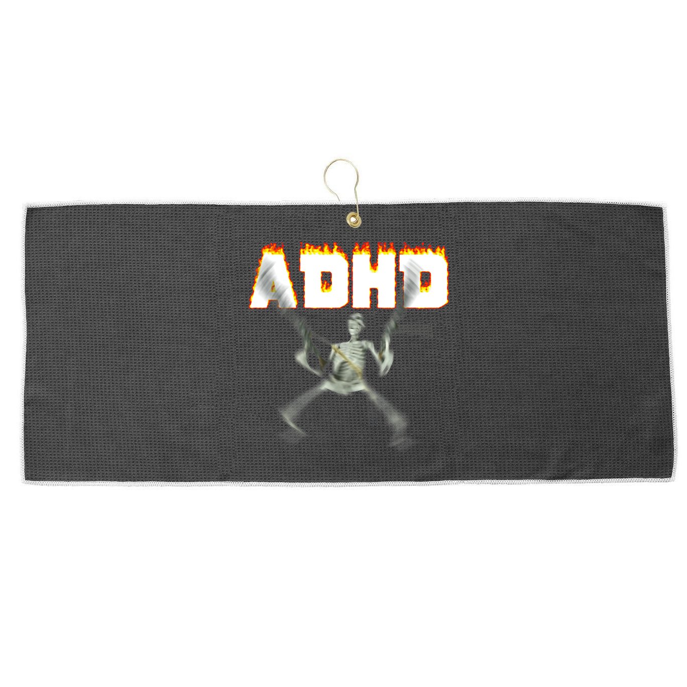ADHD Skeleton Meme Large Microfiber Waffle Golf Towel
