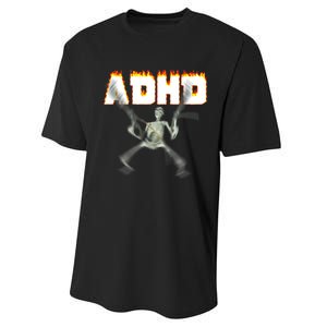 ADHD Skeleton Meme Performance Sprint T-Shirt