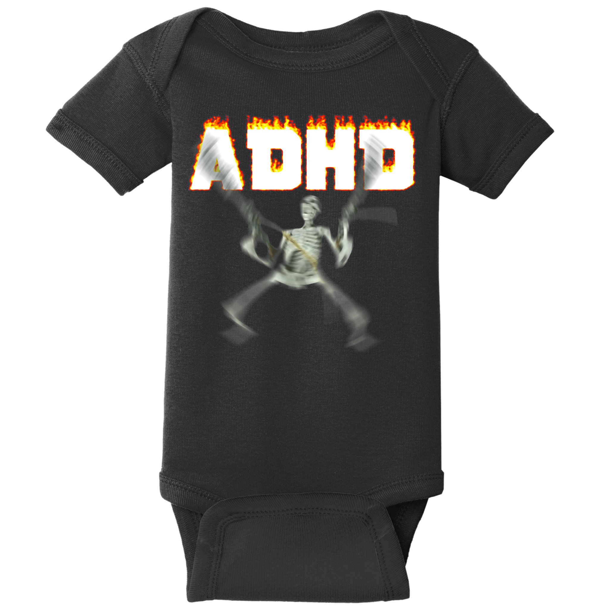 ADHD Skeleton Meme Baby Bodysuit