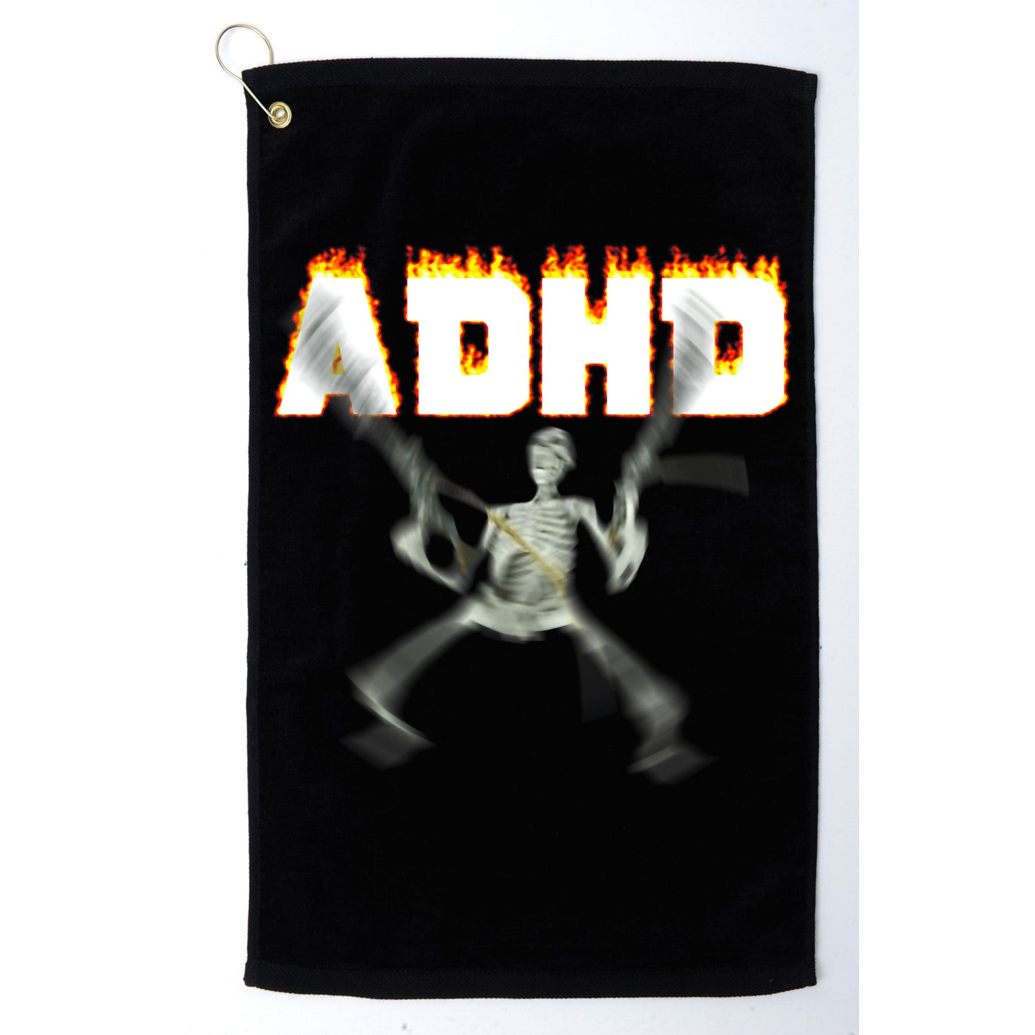 ADHD Skeleton Meme Golf Towel